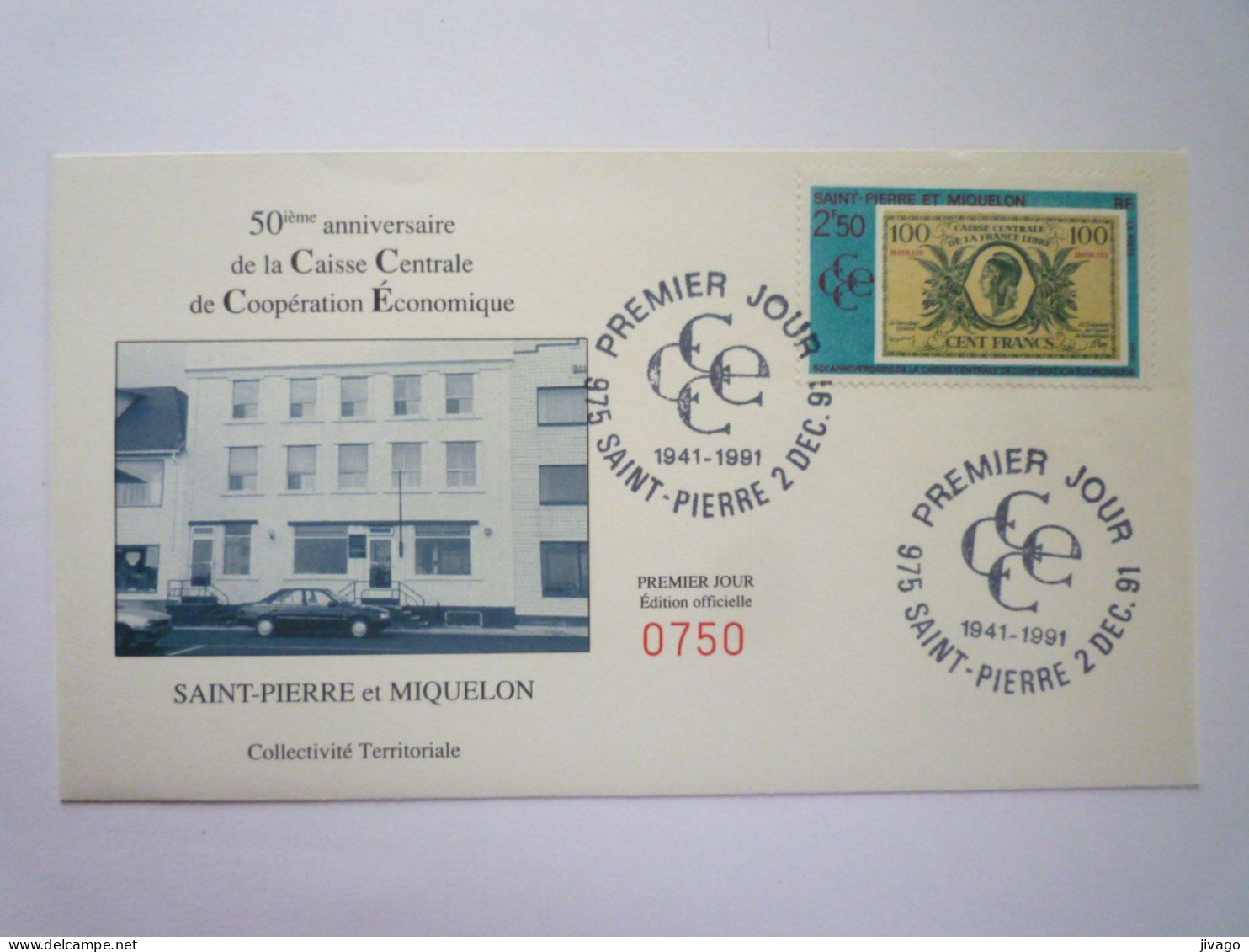 2023 - 1093  SAINT-PIERRE Et MIQUELON  -  1er JOUR  Du 2 DEC  1991    XXX - Covers & Documents