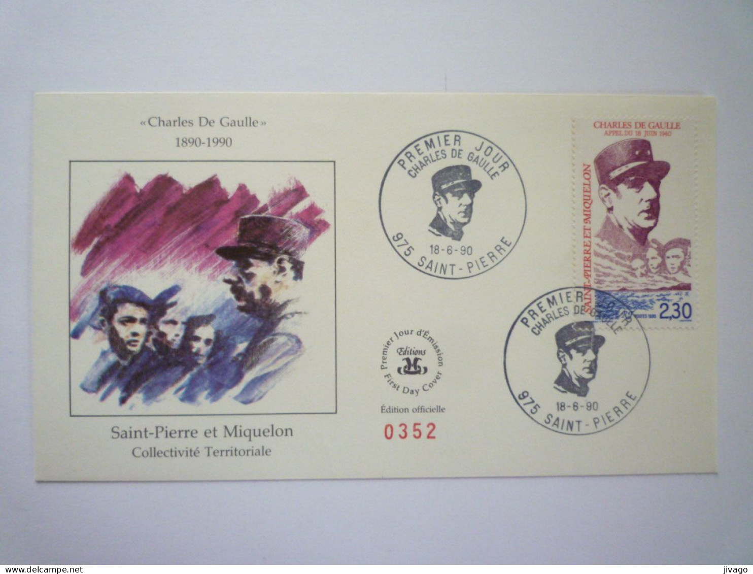 2023 - 1117  SAINT-PIERRE Et MIQUELON  -  1er  JOUR  Du  18  -  6  -  1990    XXX - Lettres & Documents