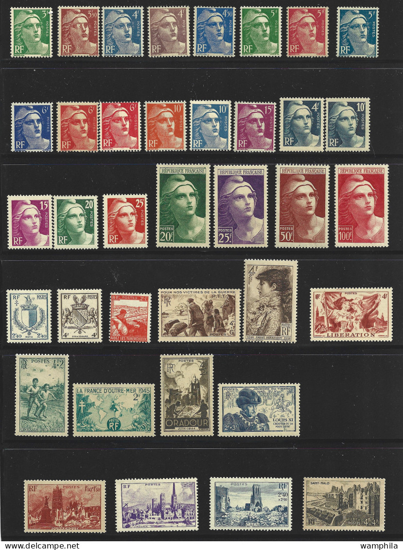 Année 1945 Complète, 85 Timbres**, Cote 86€, Sur 2 Scanns - 1940-1949