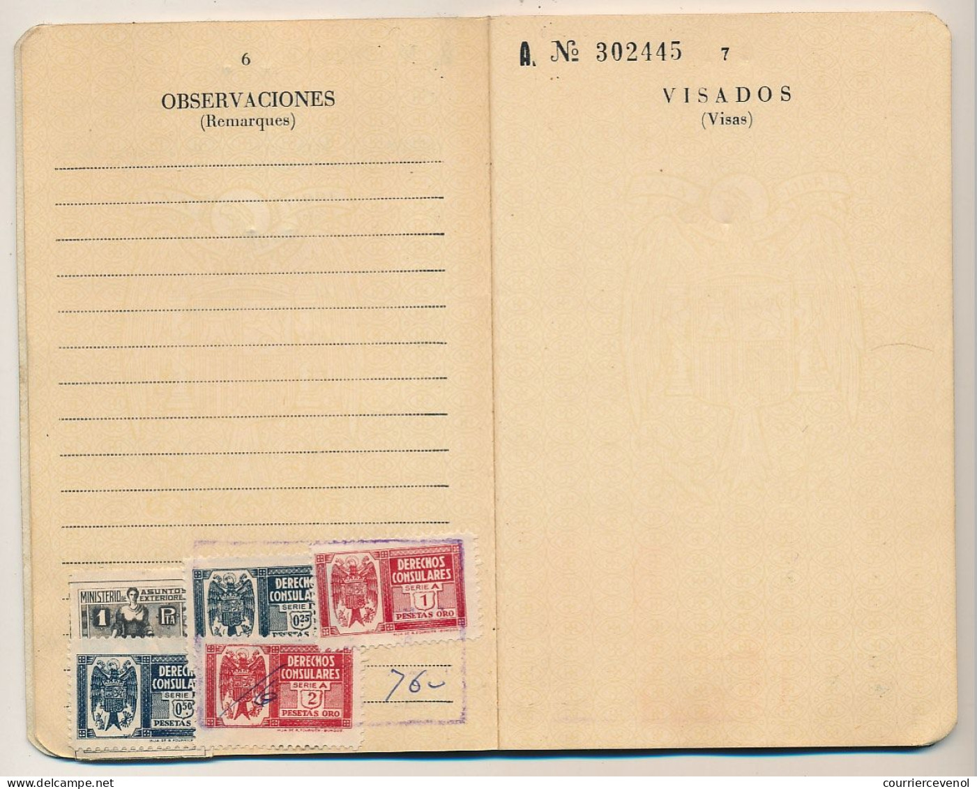 ESPAGNE / ALGERIE - Certificat de Nationalité et Passeport espagnols, délivrés à ORAN (Algérie) 1962