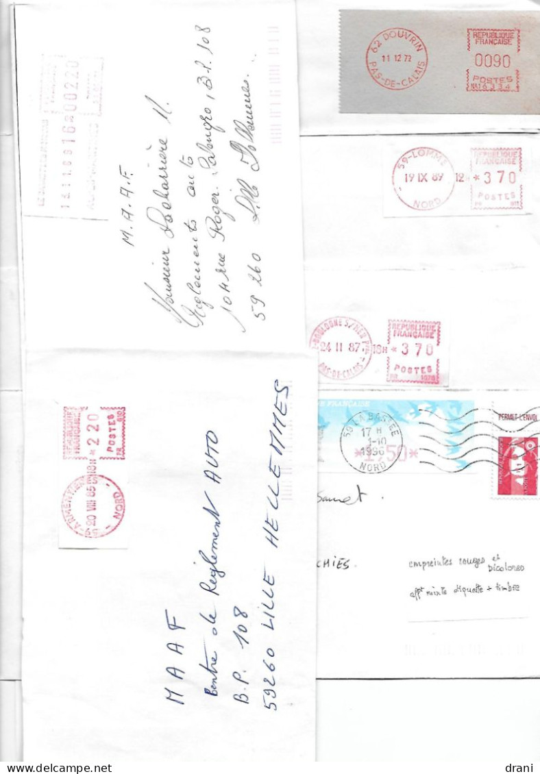 Vignettes (21) D'Affranchissement Sur Enveloppe - Distributeur - 1969 Montgeron – Weißes Papier – Frama/Satas