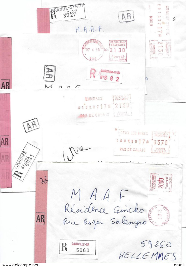 Vignettes (21) D'Affranchissement Sur Enveloppe - Distributeur - 1969 Montgeron – Papier Blanc – Frama/Satas
