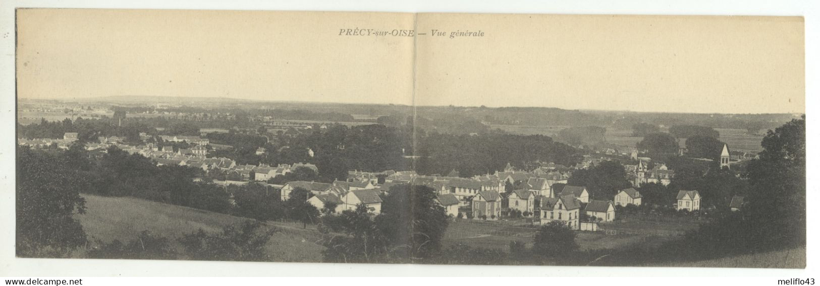 60/CPA - Précy Sur Oise - Vue Générale (carte Double) - Précy-sur-Oise