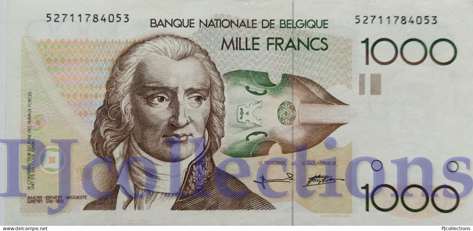 BELGIUM 1000 FRANCS 1980/96 PICK 144a AU - 500 Francs