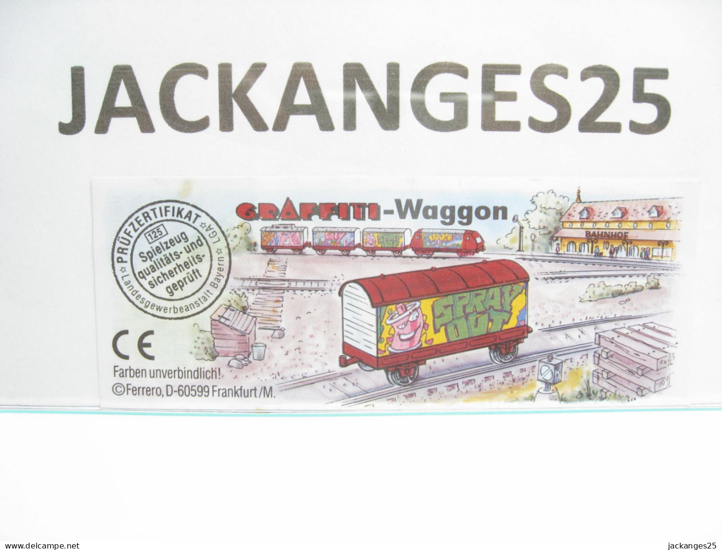 KINDER 3. 635332 TRAIN ALLEMAND TAG GRAFFITI 1999 + BPZ - Montables