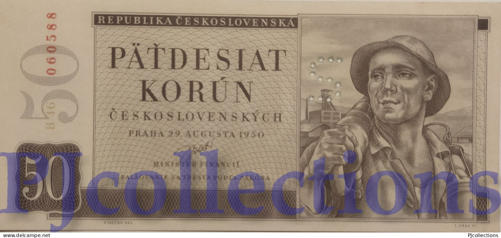 CZECHOSLOVAKIA 50 KORUN 1950 PICK 71s AU/UNC - Czechoslovakia