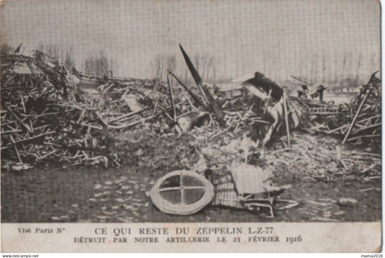 Zeppelin 1916     Verso  Demandez  Les ( Talons MAXIM'S ) - Accidents