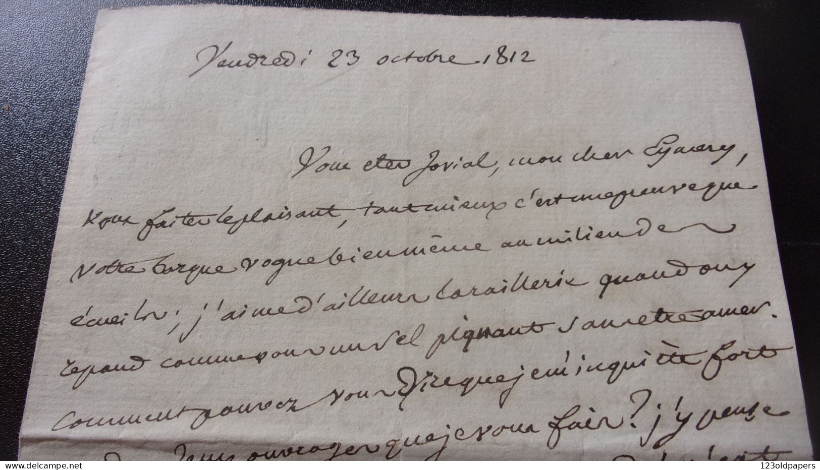 RARE 1812 LAS DE ALPHONSE DE BEAUCHAMPS VENDEEN A EYMERY LIBRAIRE PARIS CONCERNANT SON HISTOIRE DU BRESIL - Schriftsteller