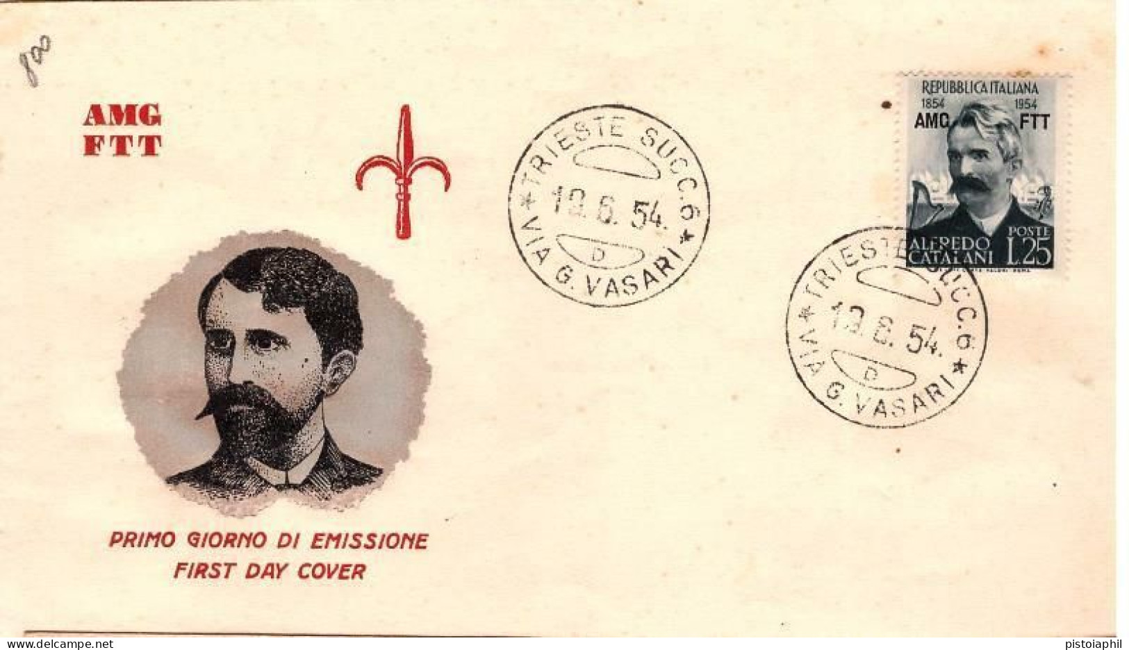 Fdc Ditta Ignota: CATALANI (1954) No Viaggiata - Storia Postale