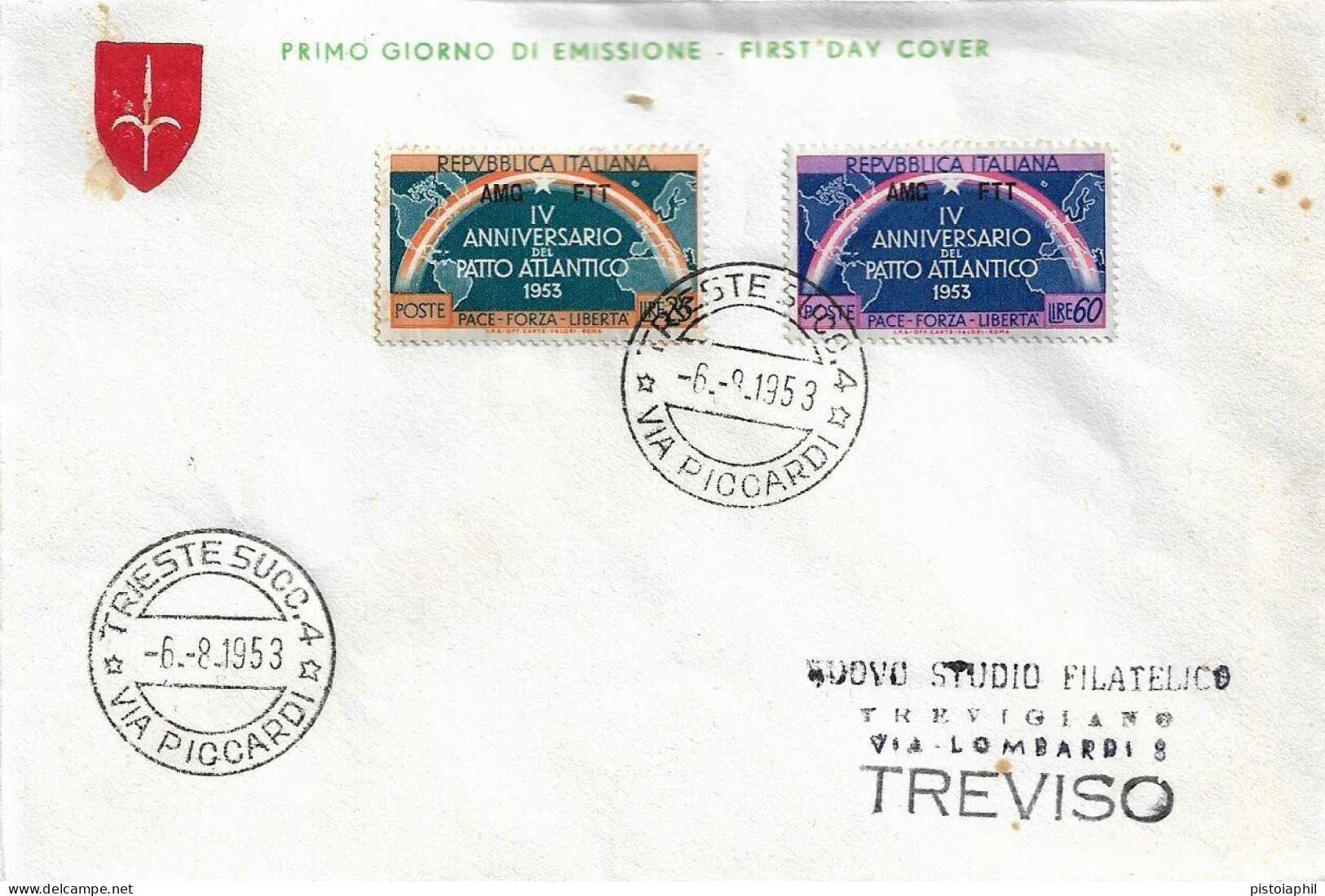 Fdc Ditta Ignota: PATTO ATLANTICO (1953) No Viaggiata - Storia Postale