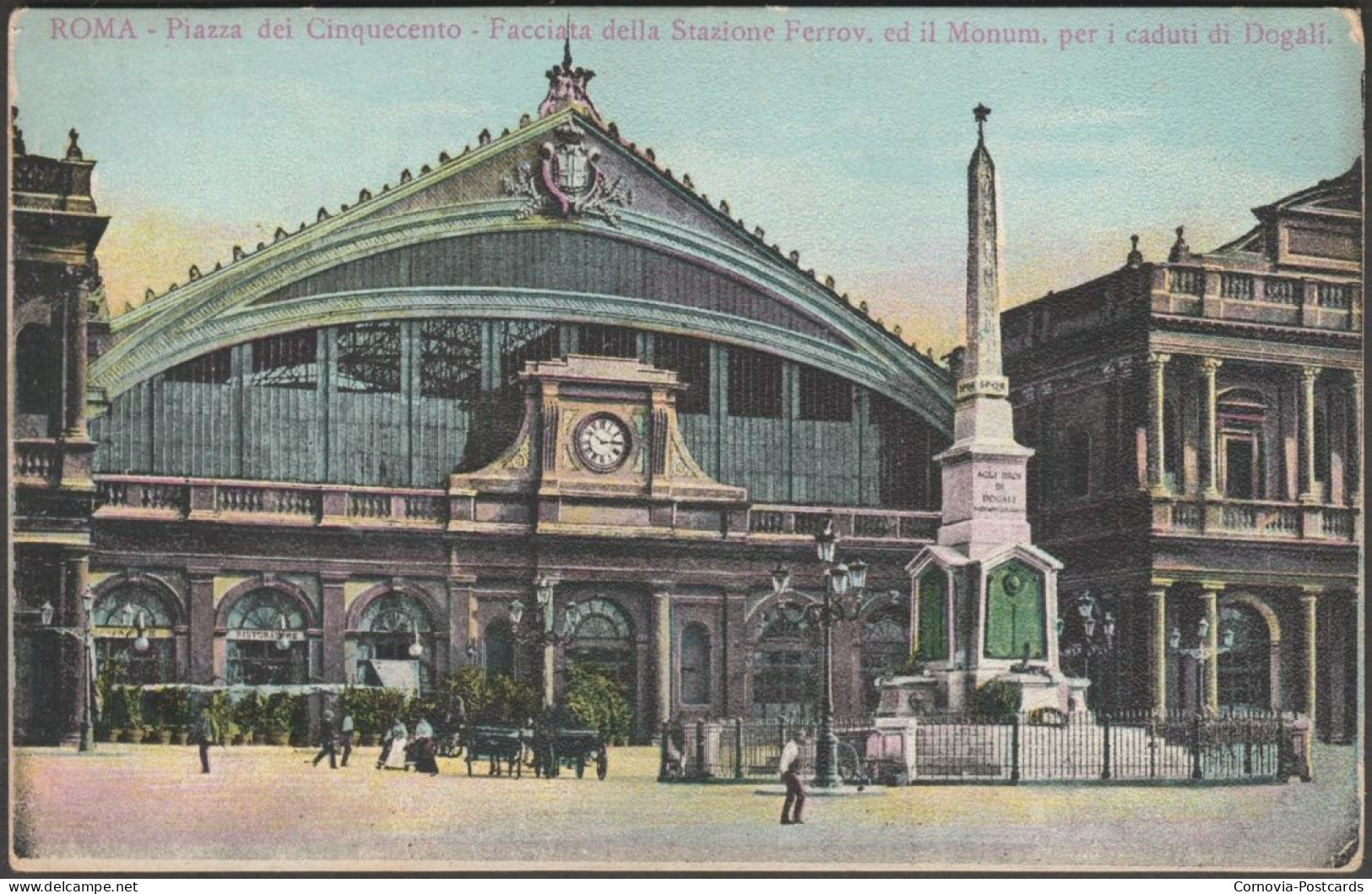 Facciata Della Stazione Ferrov, Piazza Dei Cinquecento, Roma, C.1900-05 - Cartolina - Stazione Termini