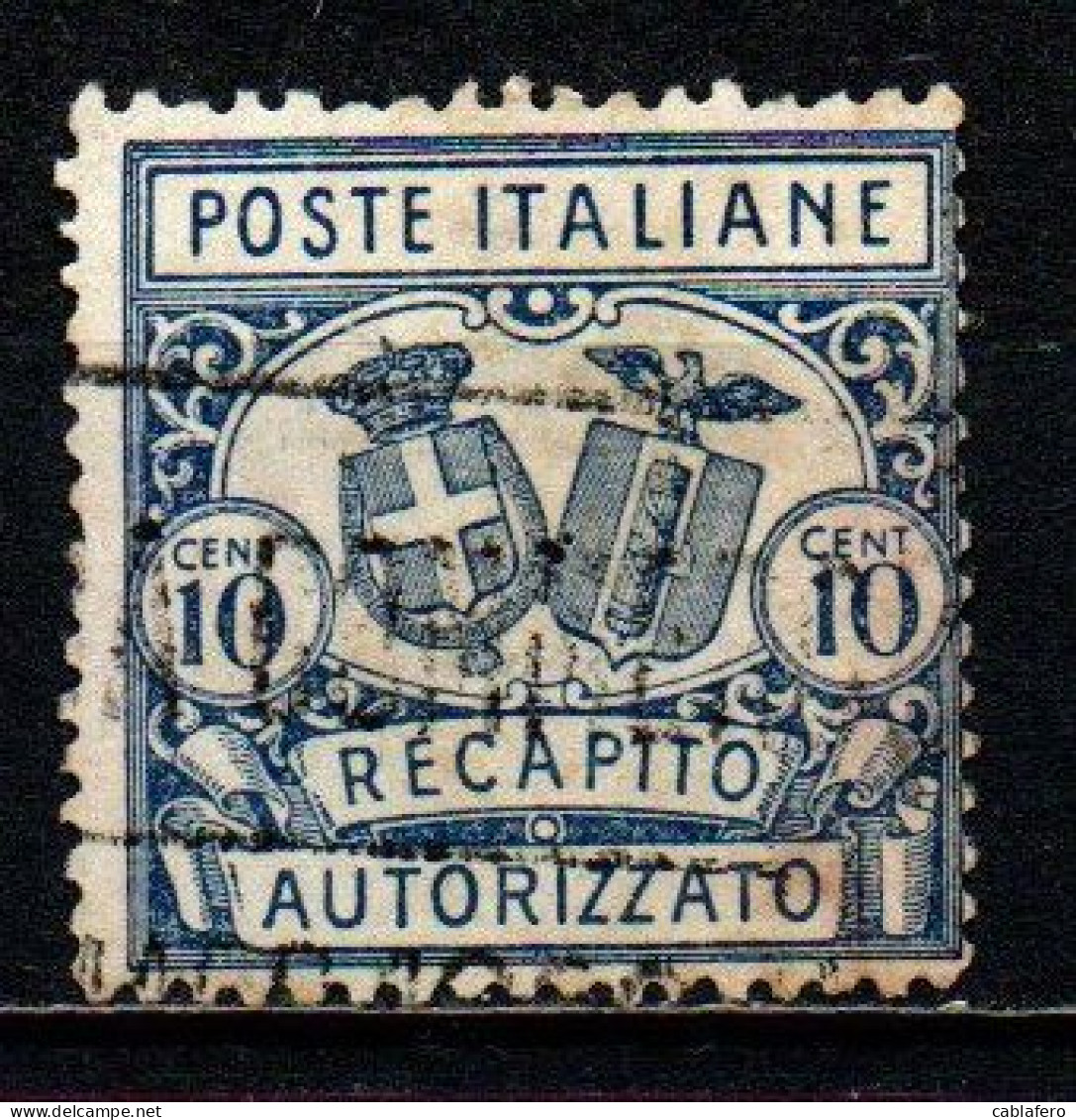 ITALIA REGNO - 1928 - RECAPITO AUTORIZZATO - STEMMI IN OVALE - DENTELLATURA 14 - USATO - Poste Pneumatique