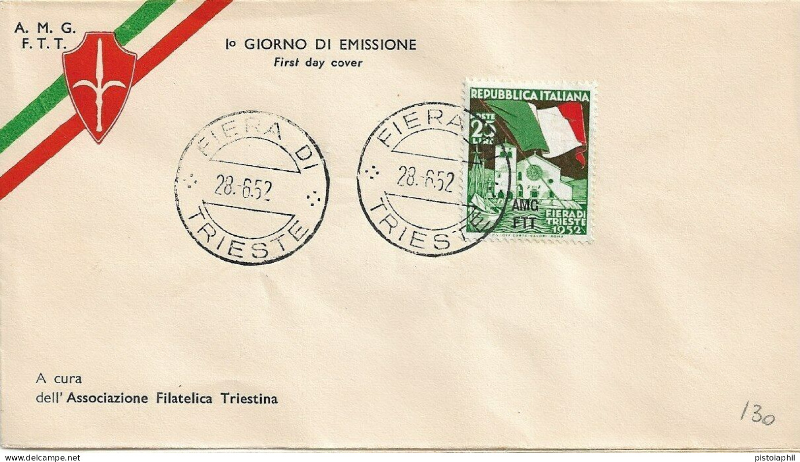 Fdc Associazione Filatelica Triestina: FIERA DI TRIESTE (1952) No Viaggiata - Marcophilie