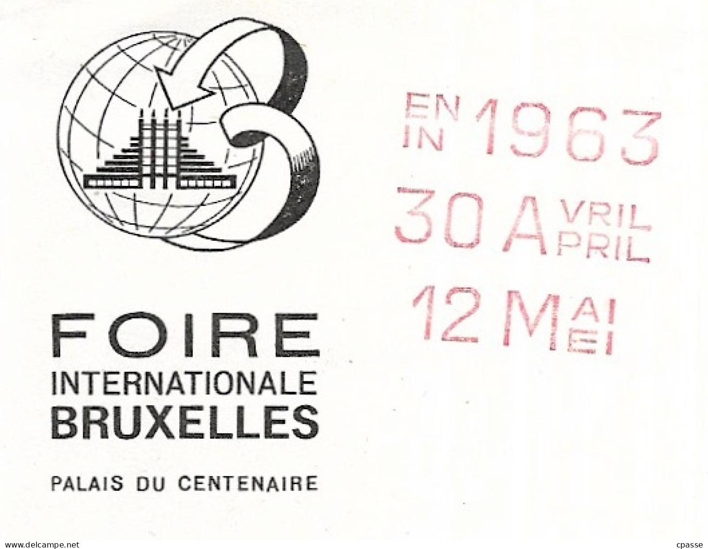 1963 Lettre à En-tête "FOIRE INTERNATIONALE BRUXELLES Palais Du Centenaire"  EMA B 1095 Belgique Belgie - 1960-1979