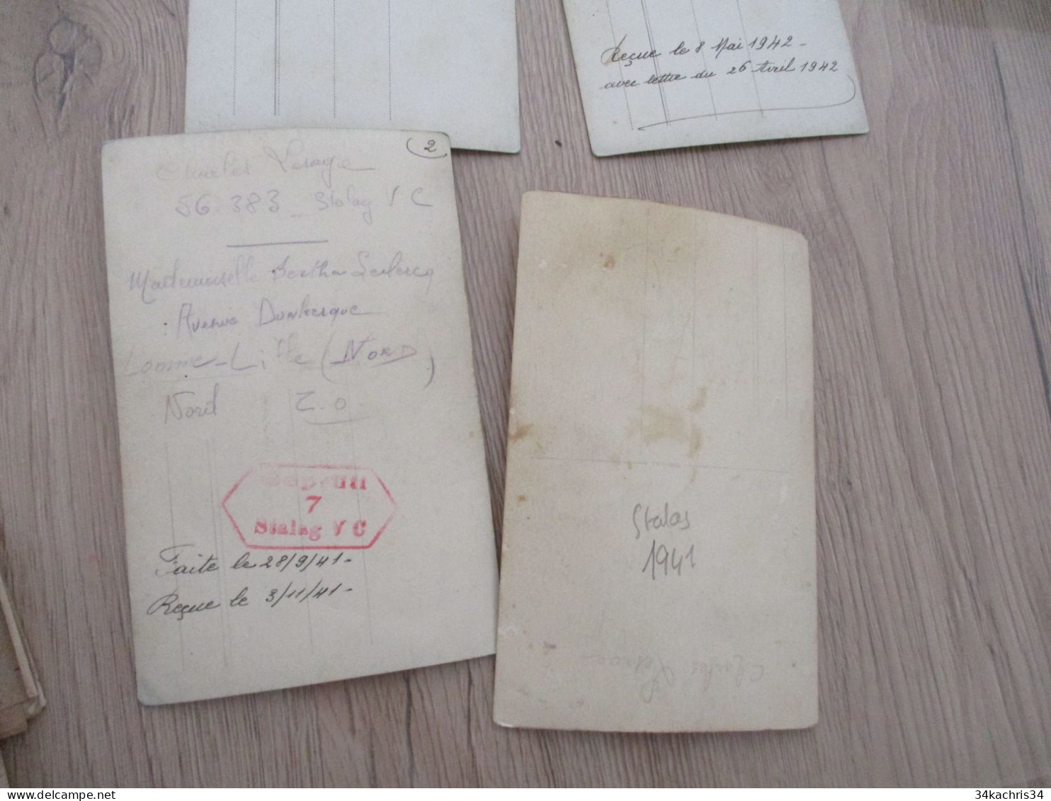 militaria Guerre 39/45 C.LESAGE importante archive photo lettres dossier militaire  prisonniers de guerre