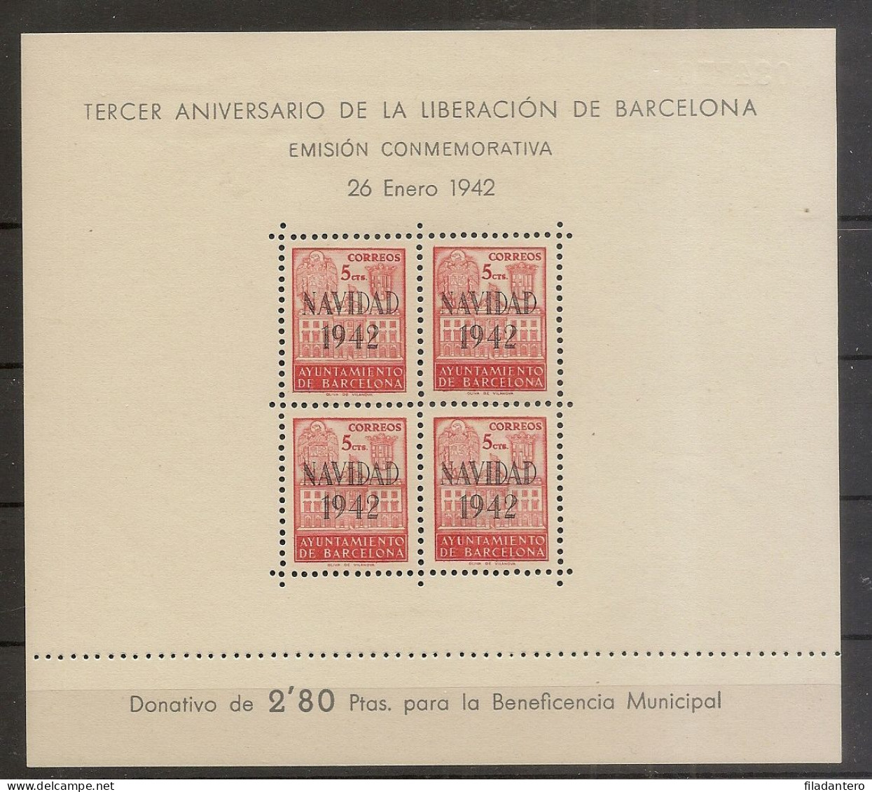 Ayuntamiento BARCELONA  Edifil Especializado  40/41** LUJO      Serie Completa   1942   NL1181 - Asturien & Léon