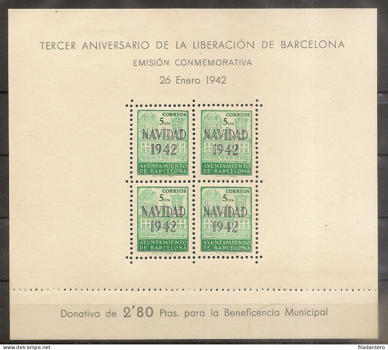 Ayuntamiento BARCELONA  Edifil Especializado  40/41** LUJO      Serie Completa   1942   NL1181 - Asturië & Leon