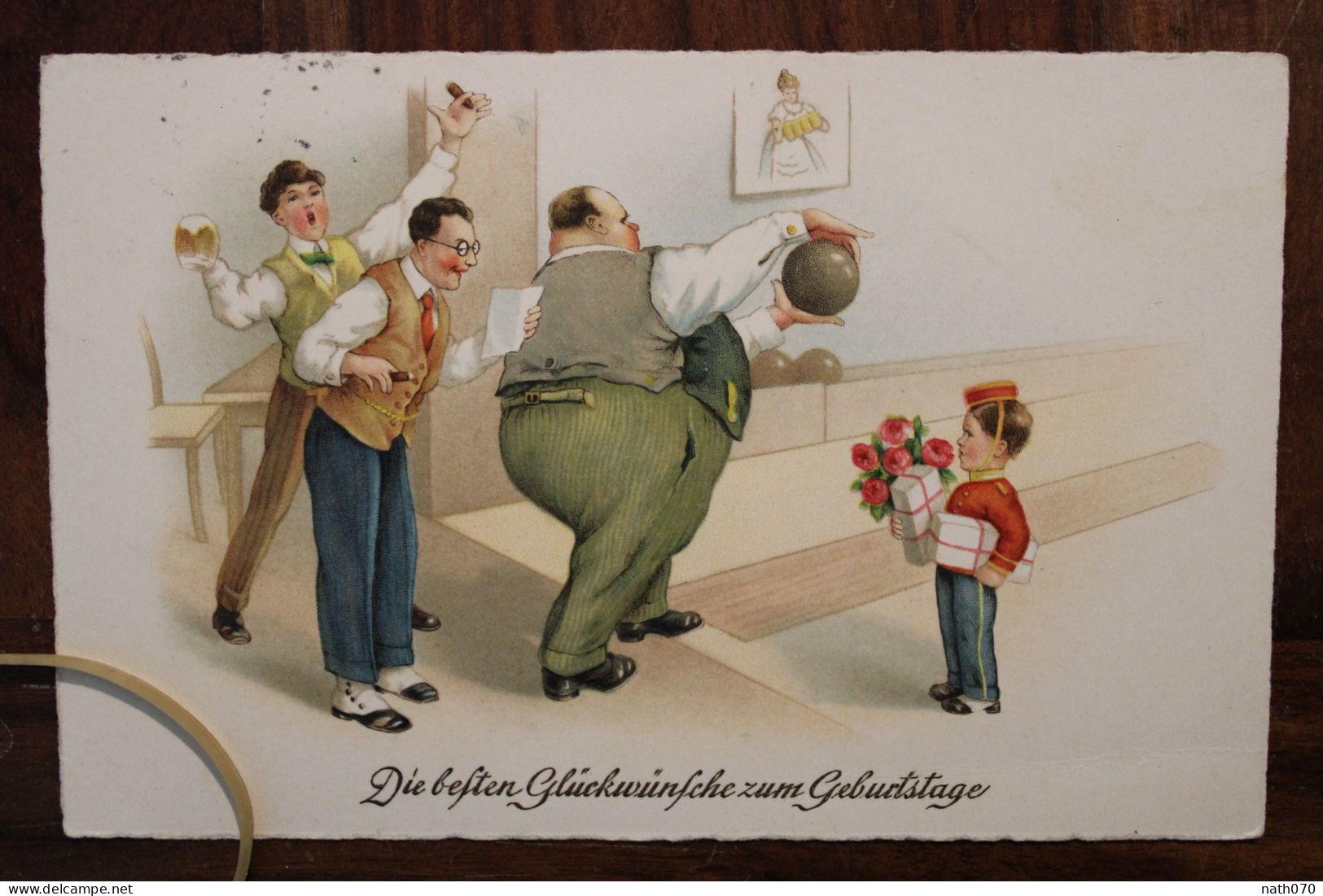 Ak 1941 Bowling CPA DR Allemagne Deutsches Reich Humour - Bowling