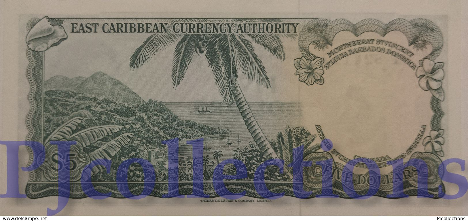 EAST CARIBBEAN 5 DOLLARS 1965 PICK 14e AUNC - East Carribeans