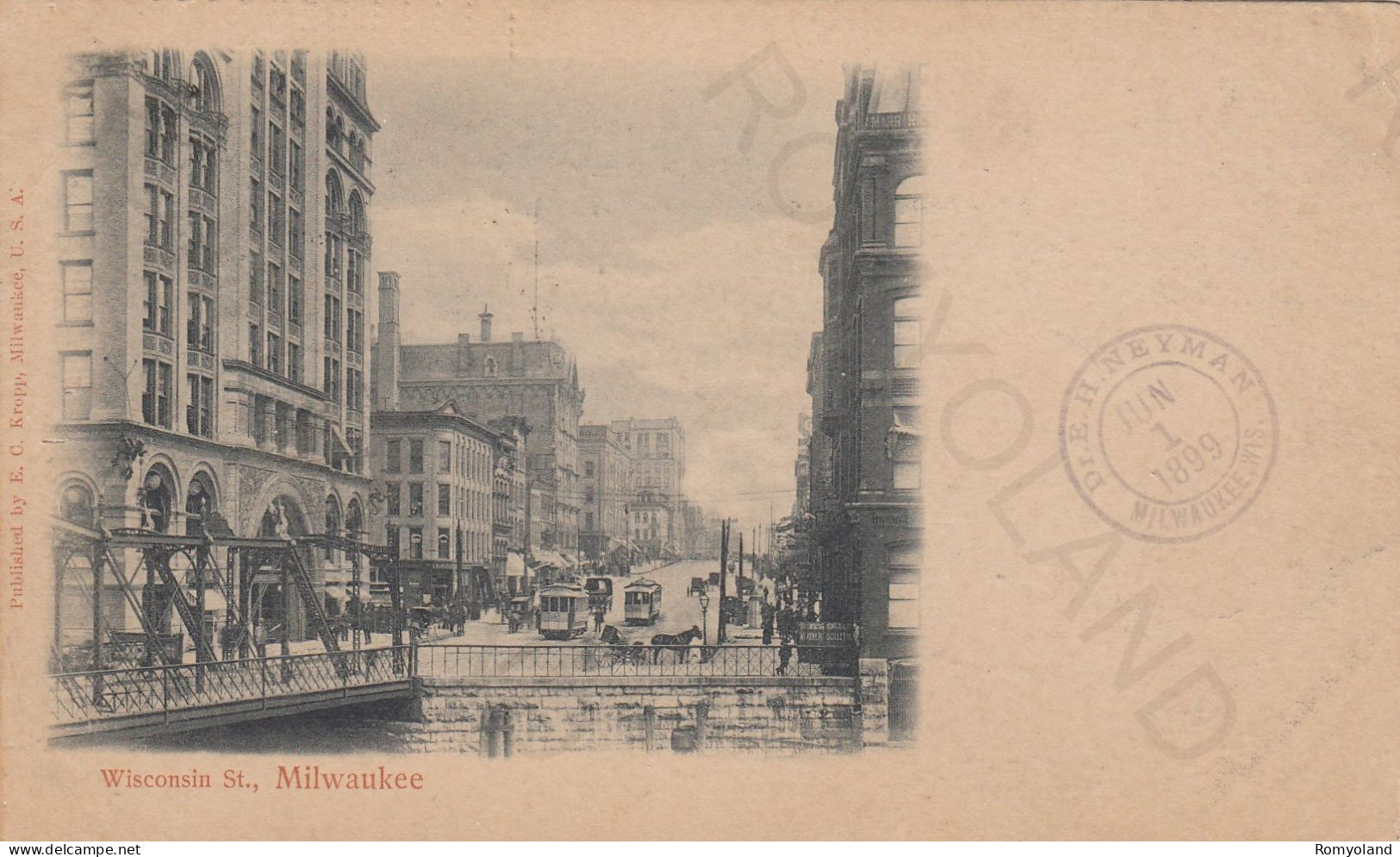 CARTOLINA  MILWAUKEE,WISCONSIN ST.-BOLLO STACCATO,VIAGGIATA 1899 - Milwaukee