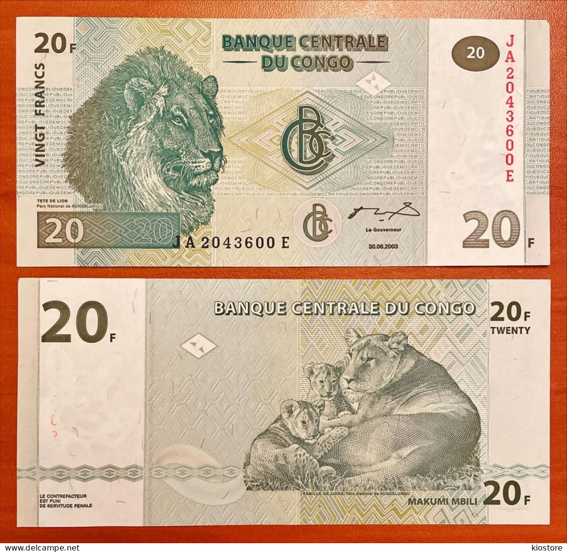 Congo 20 Franks 2003 P 94 UNC - República Democrática Del Congo & Zaire