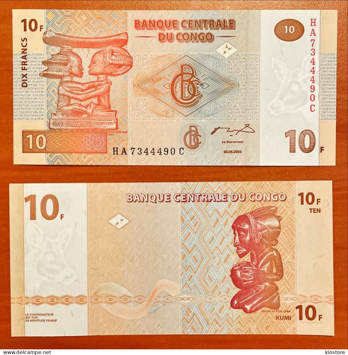 Congo 10 Franks 2003 P 93 UNC - République Démocratique Du Congo & Zaïre