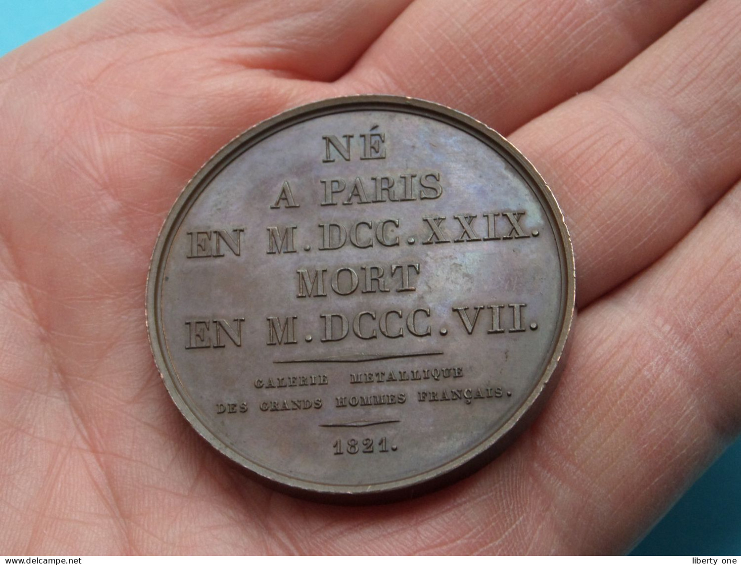 P.D. ECOUCHARD LE BRUN Né Paris M.DCC.XXIX Mort M.DCCC.VII - 1821 ( Poet >> Voir SCANS ) 4,1 Cm. / 39 Gr. ( F. Petit ) ! - Monarchia / Nobiltà