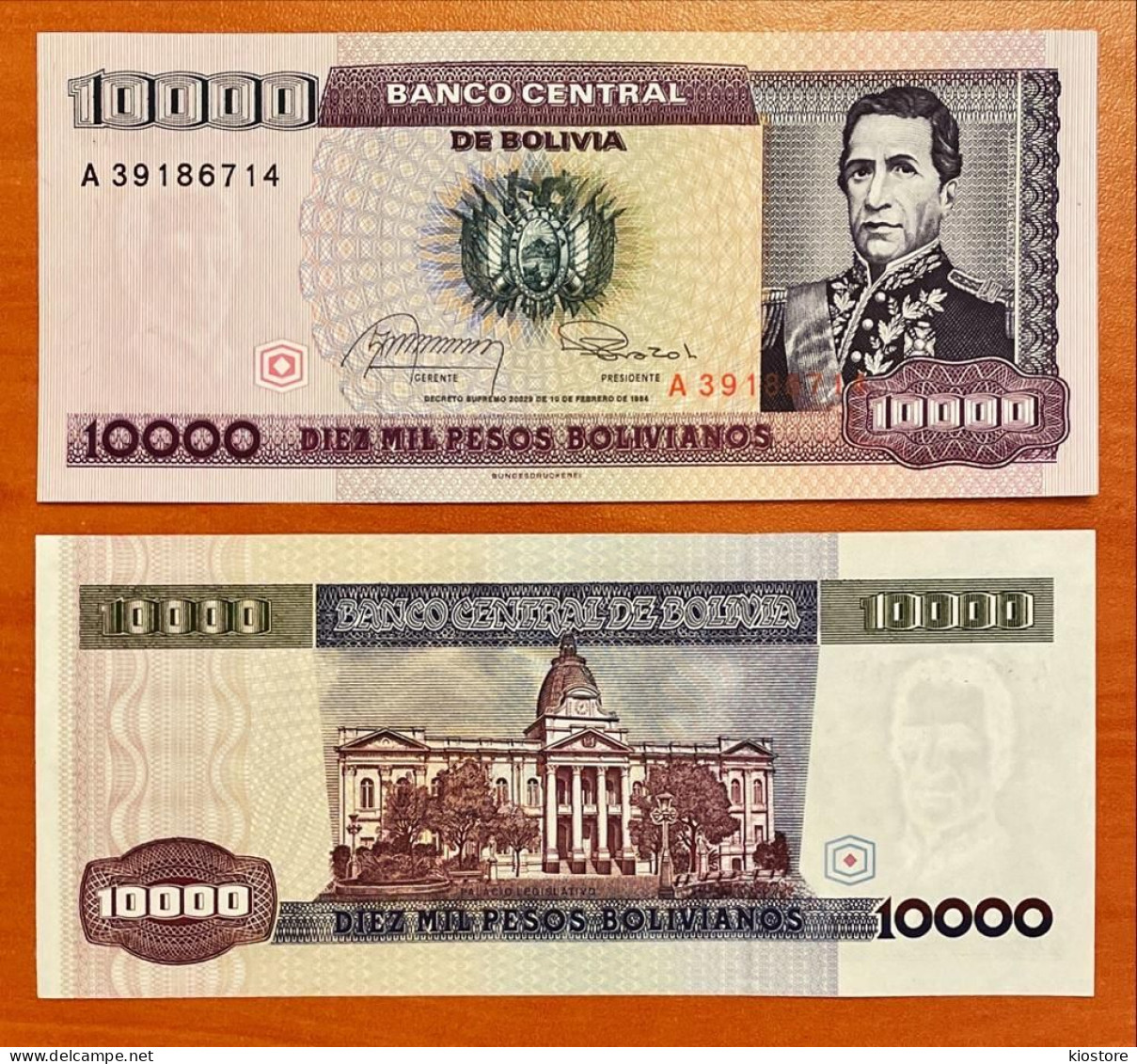 Bolivia 10.000 10000 Bolivianos 1984 P#169 UNC - Bolivien