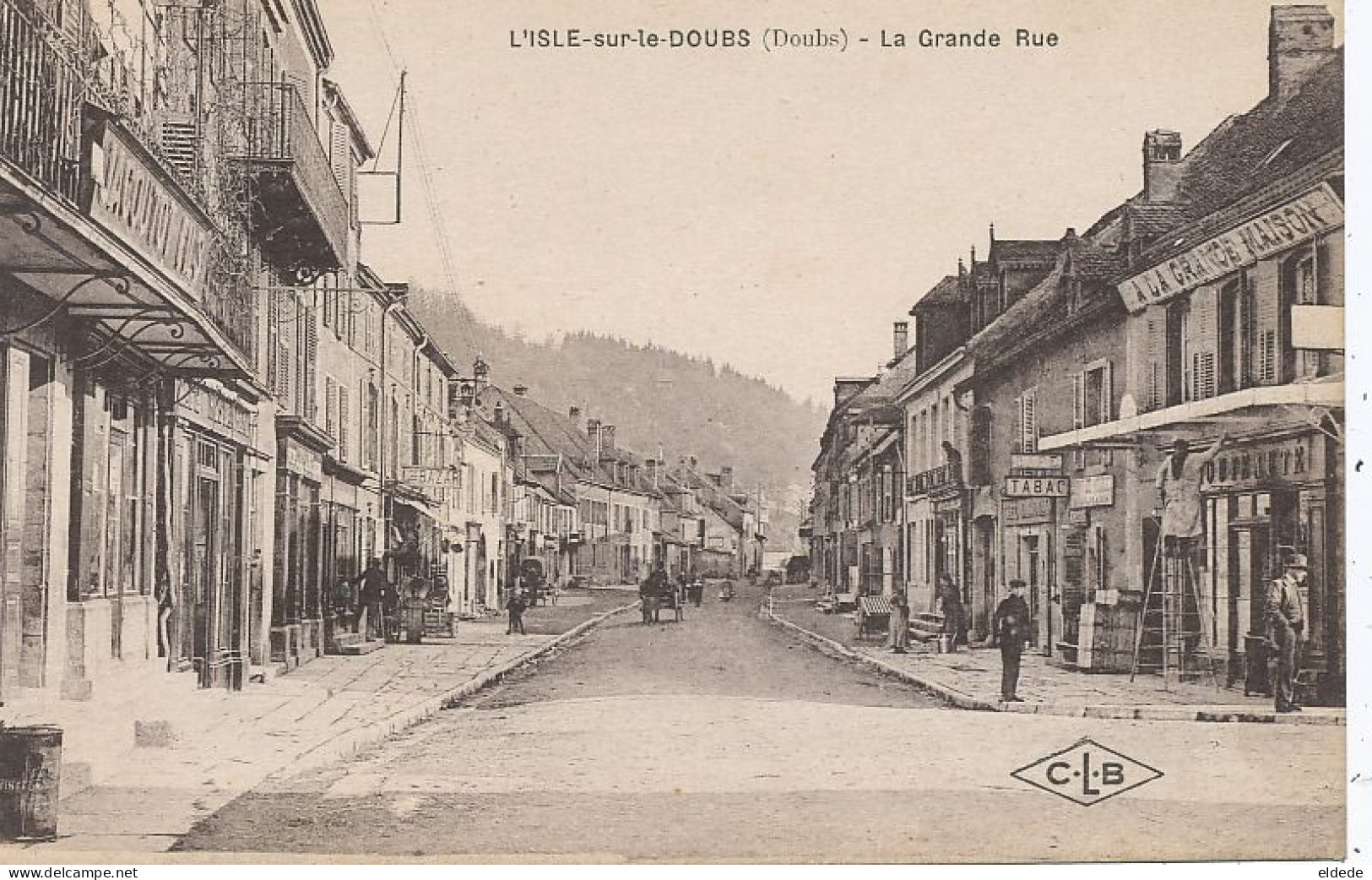 Isle Sur Le Doubs La Grande Rue La Grande Maison Tabac Attelage Ane - Isle Sur Le Doubs