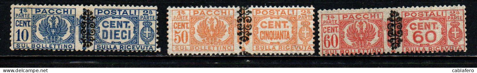 ITALIA LUOGOTENENZA - 1945 - STEMMA E CIFRA CON FREGIO NERO SUI FASCI - MNH - Paketmarken