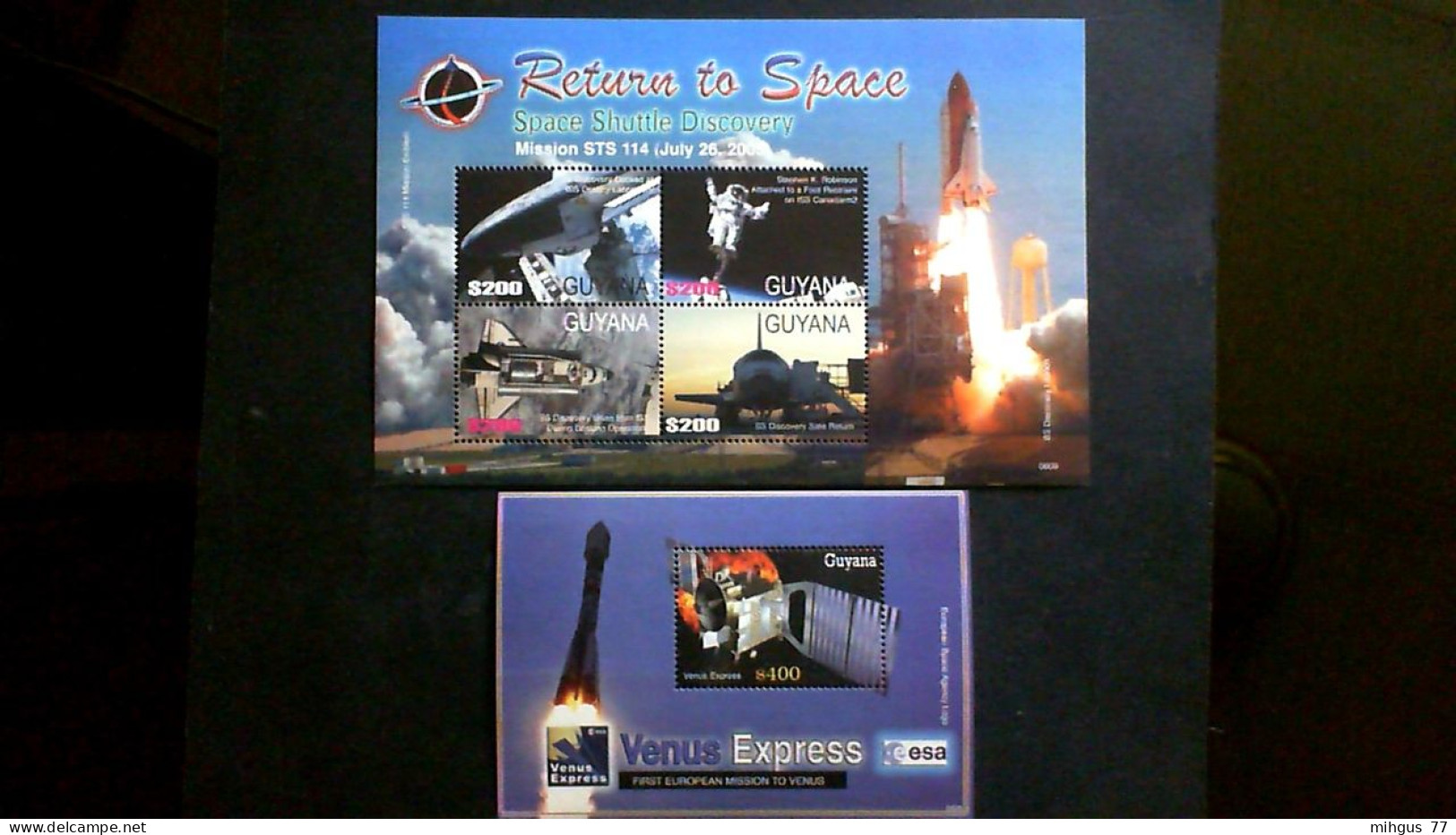 GUYANA Issued: July 10, 2006.Shuttle STS-114 Discovery,and Russian Rocket. - Oceania