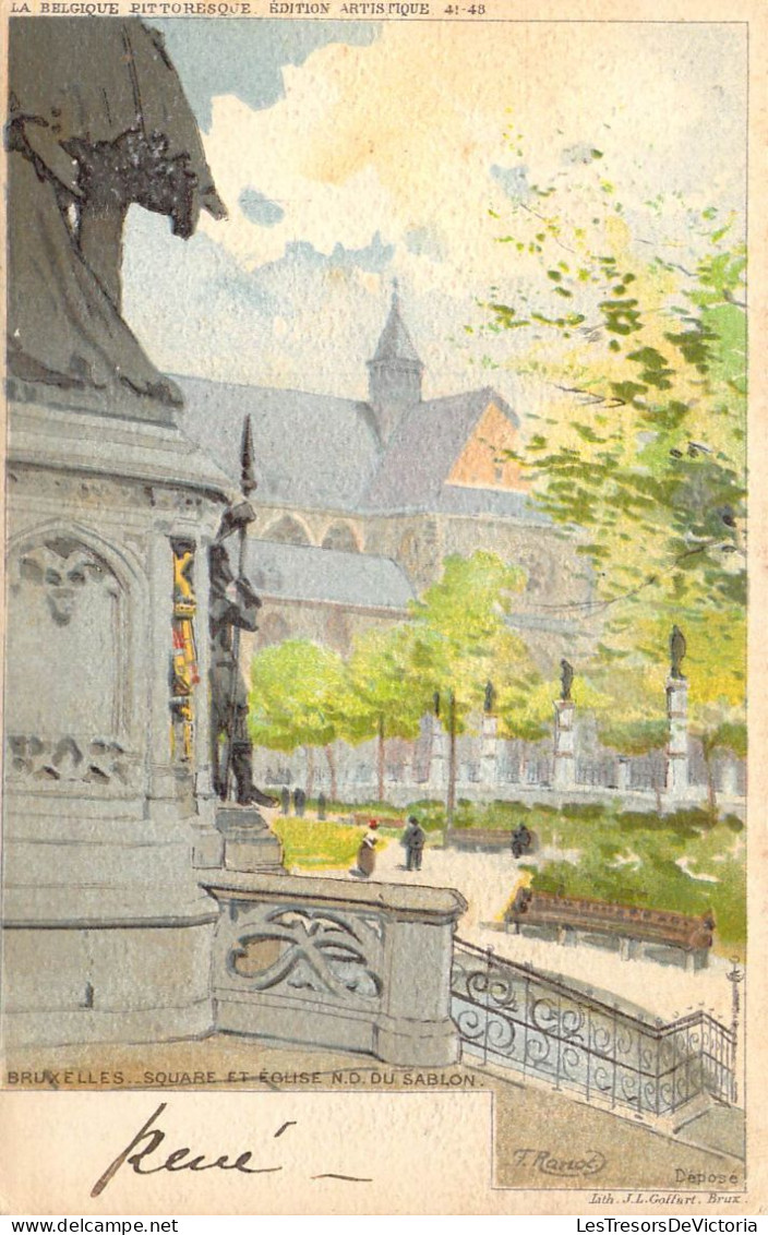 BELGIQUE - Bruxelles - Square Et Eglise N.D. Du Sablon - Carte Postale Ancienne - Plazas