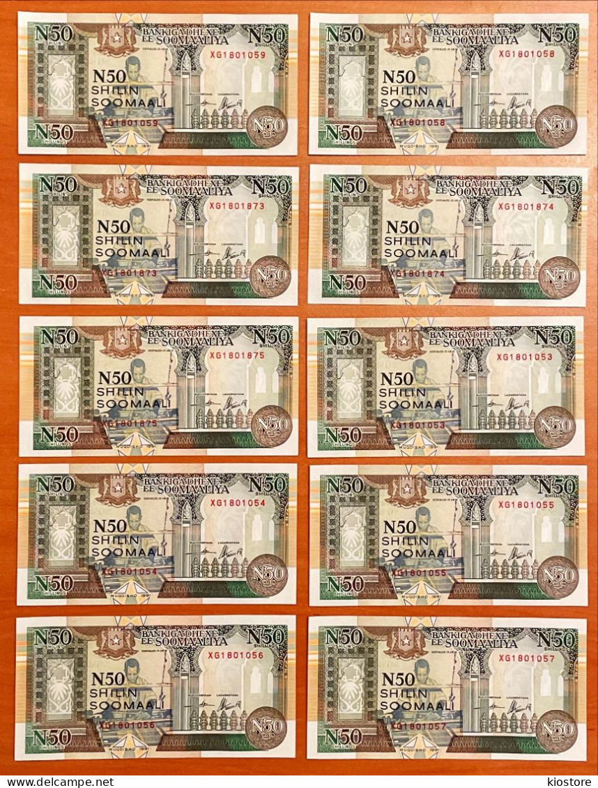 Somalia 50 Shilin 1991 Serial XG 10 Pcs Replacement UNC - Somalia