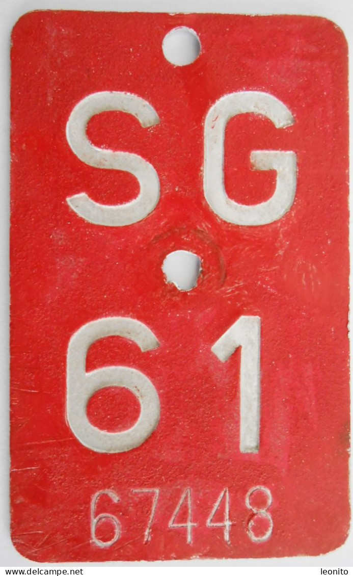 Velonummer St. Gallen SG 61 - Placas De Matriculación