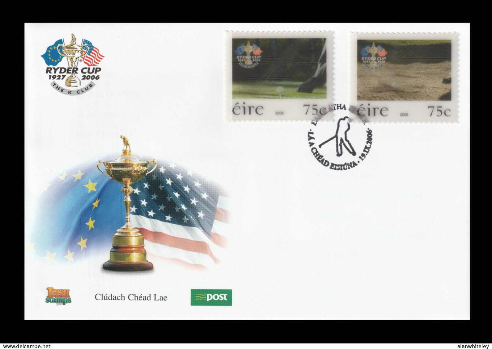 IRELAND 2006 Ryder Cup Golf Tournament: First Day Cover CANCELLED - FDC