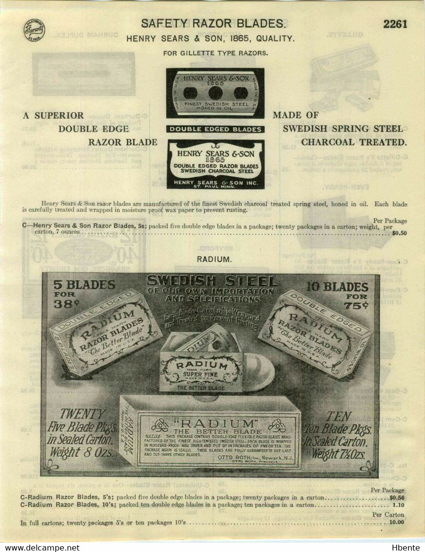 Radium Razor Blades - Publicité - Advertising (Photo) - Objets