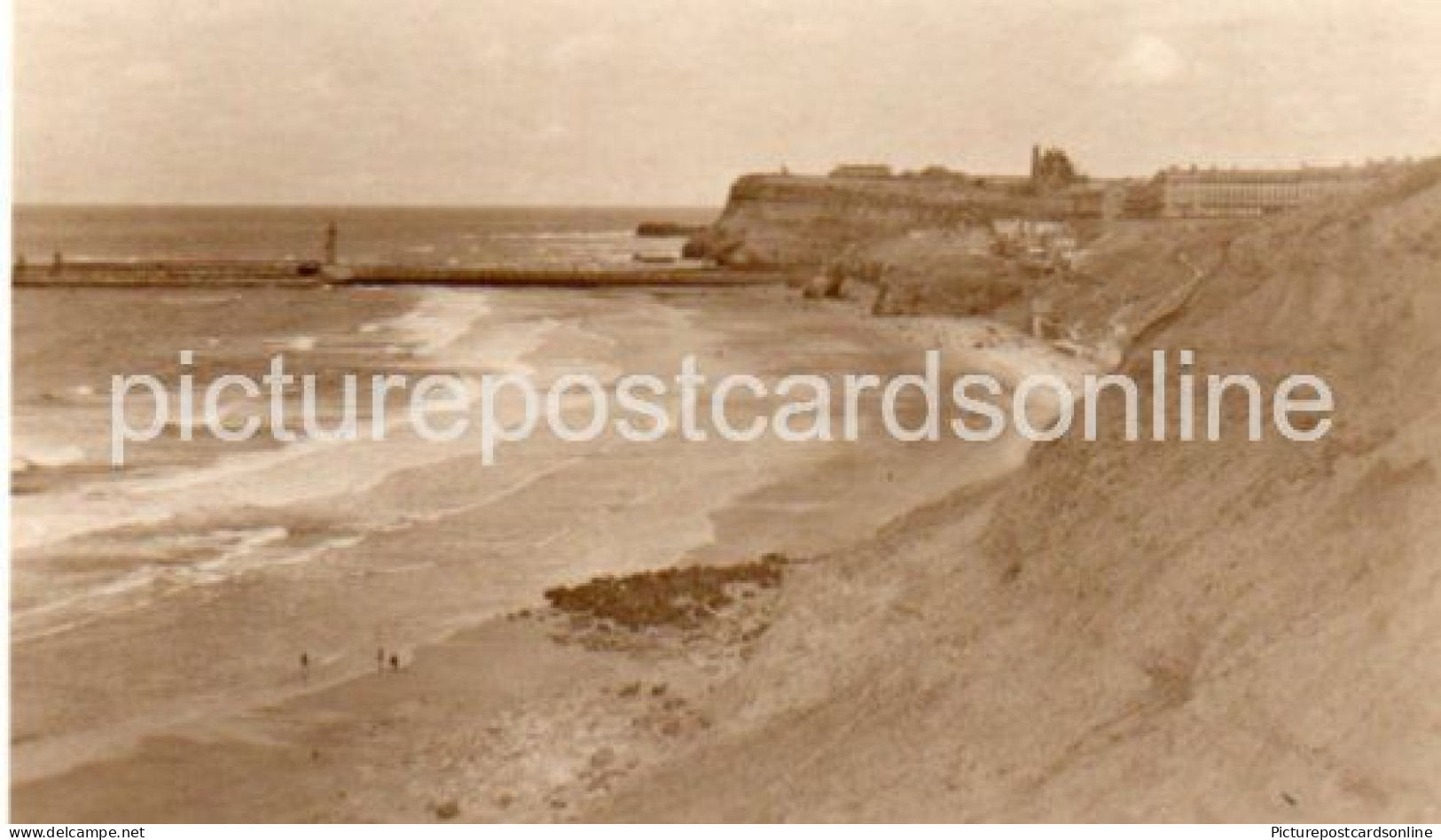 WHITBY FROM THE CLIFFS OLD R/P POSTCARD YORKSHIRE - Whitby