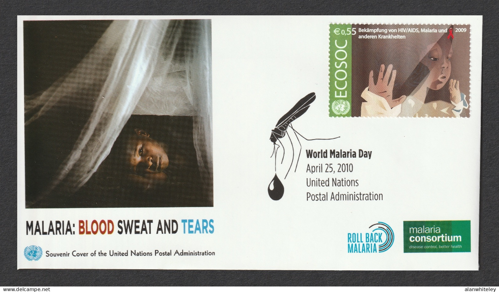 UNITED NATIONS 2010 World Malaria Day: Souvenir Cover CANCELLED - Cartas & Documentos