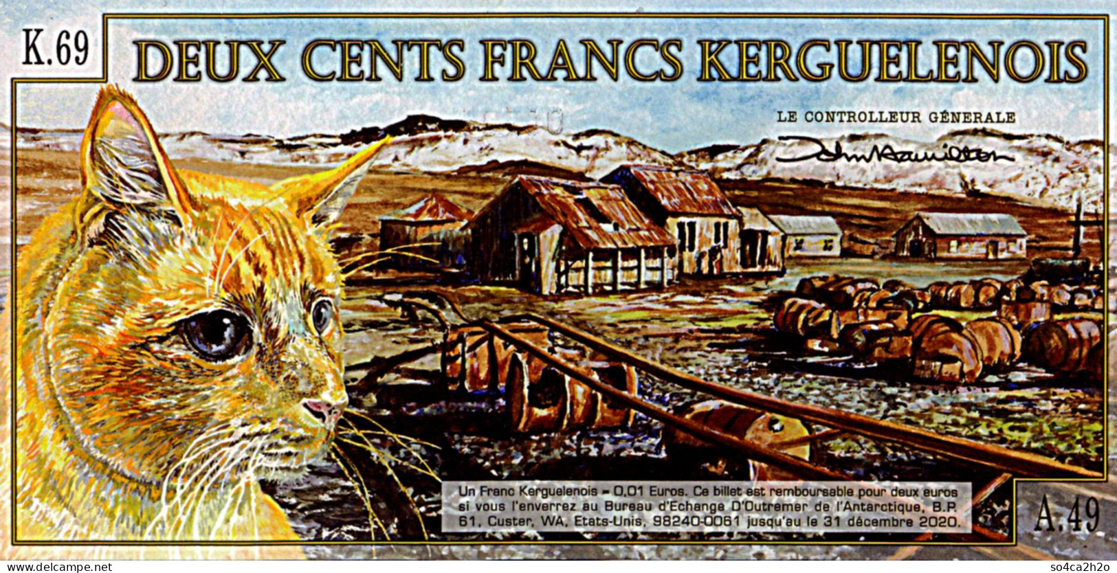 Archipel Des Kerguelen Spécimen 200 Francs 5 Novembre 2010 UNC - Fictifs & Spécimens