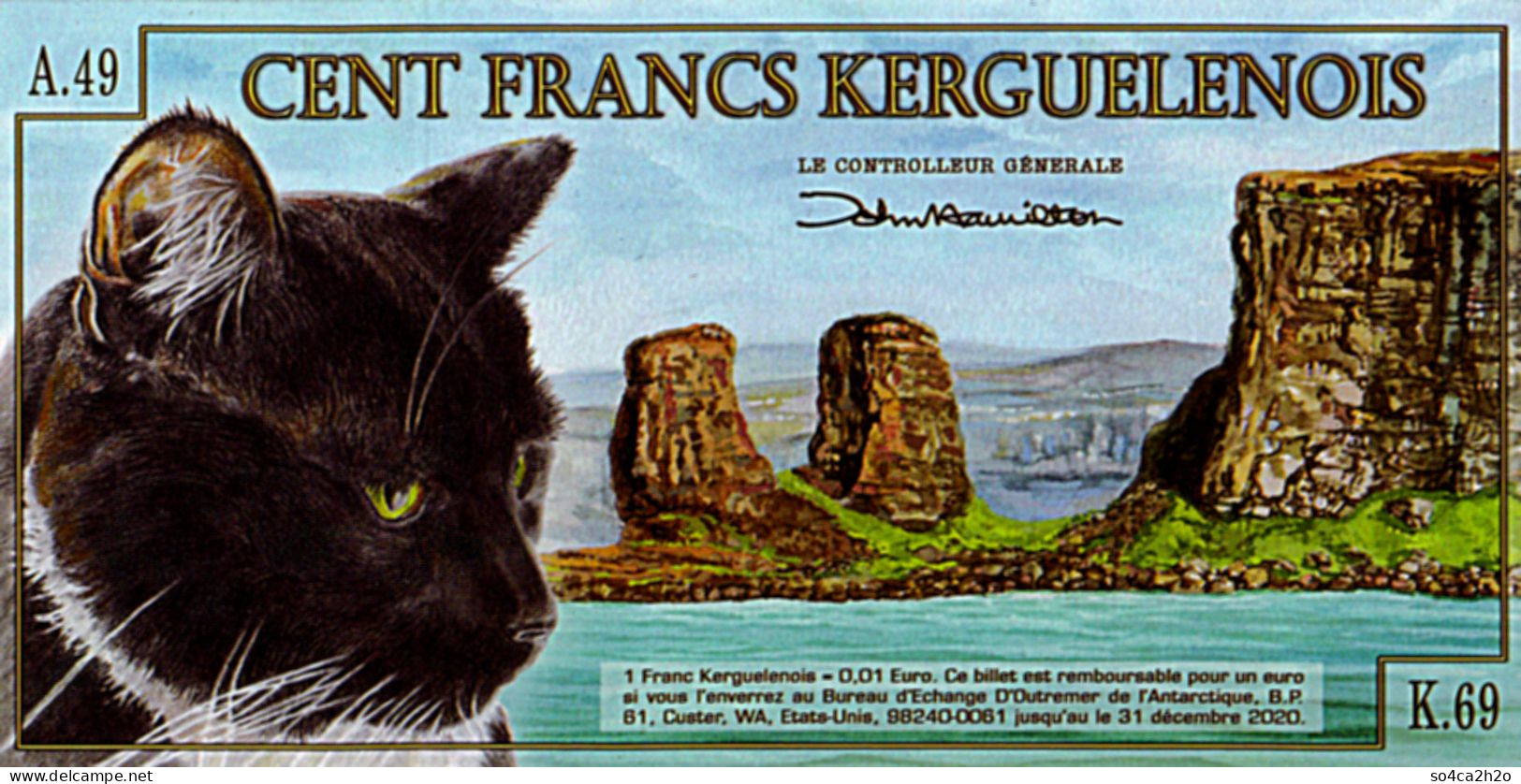 Archipel Des Kerguelen 100 Francs 5 Novembre 2010  SPECIMEN  UNC - Ficción & Especímenes