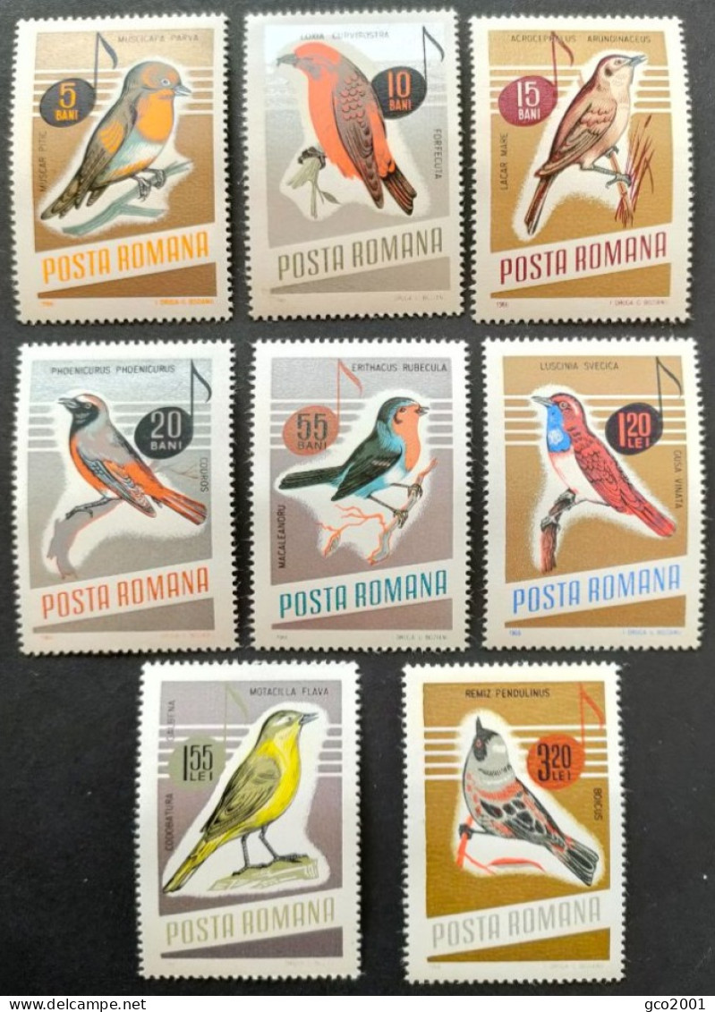 ROUMANIE / YT 2211 - 2218 / FAUNE - OISEAU - MESANGE - ROUGE GORGE - GORGE BLEUE - SOUSSEROLTE / NEUFS ** / MNH - Mussen