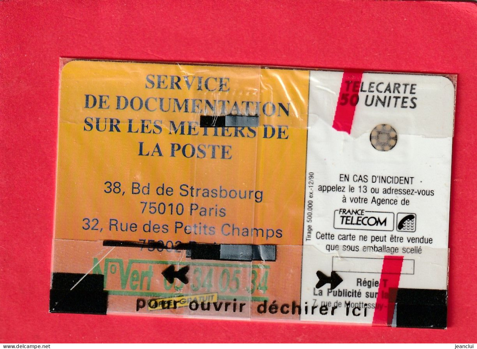 NSB - UNC -F 136B (529 )  0 A L'envers N° 21503  .  LA POSTE ILE-DE-FRANCE  .  120 U .  Sc5  .COTE = 130 €  .  2 SCANES - 1990