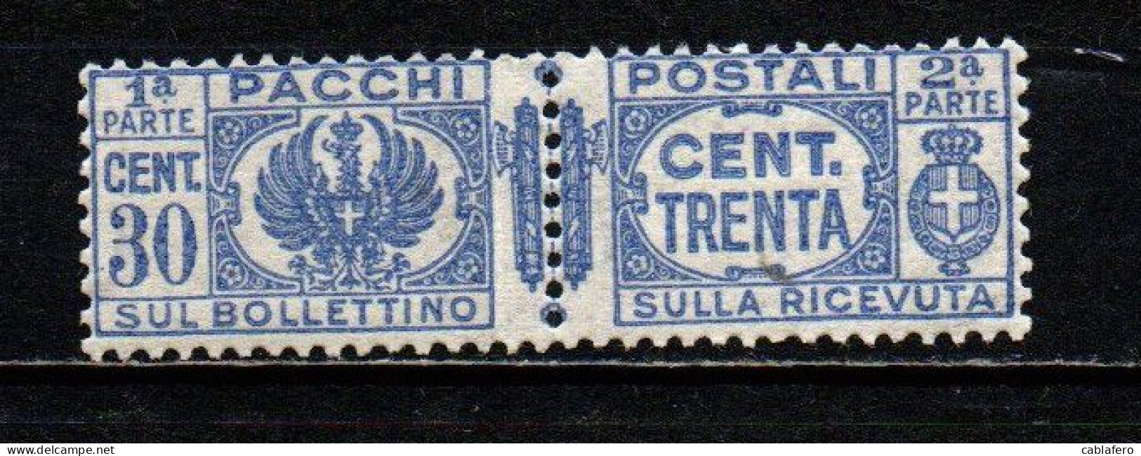ITALIA REGNO - 1927 - AQUILA SABAUDA A SINISTRA E VALORI IN LETTERE A DESTRA CON FASCI AL CENTRO - 30 CENT. - MNH - Postal Parcels