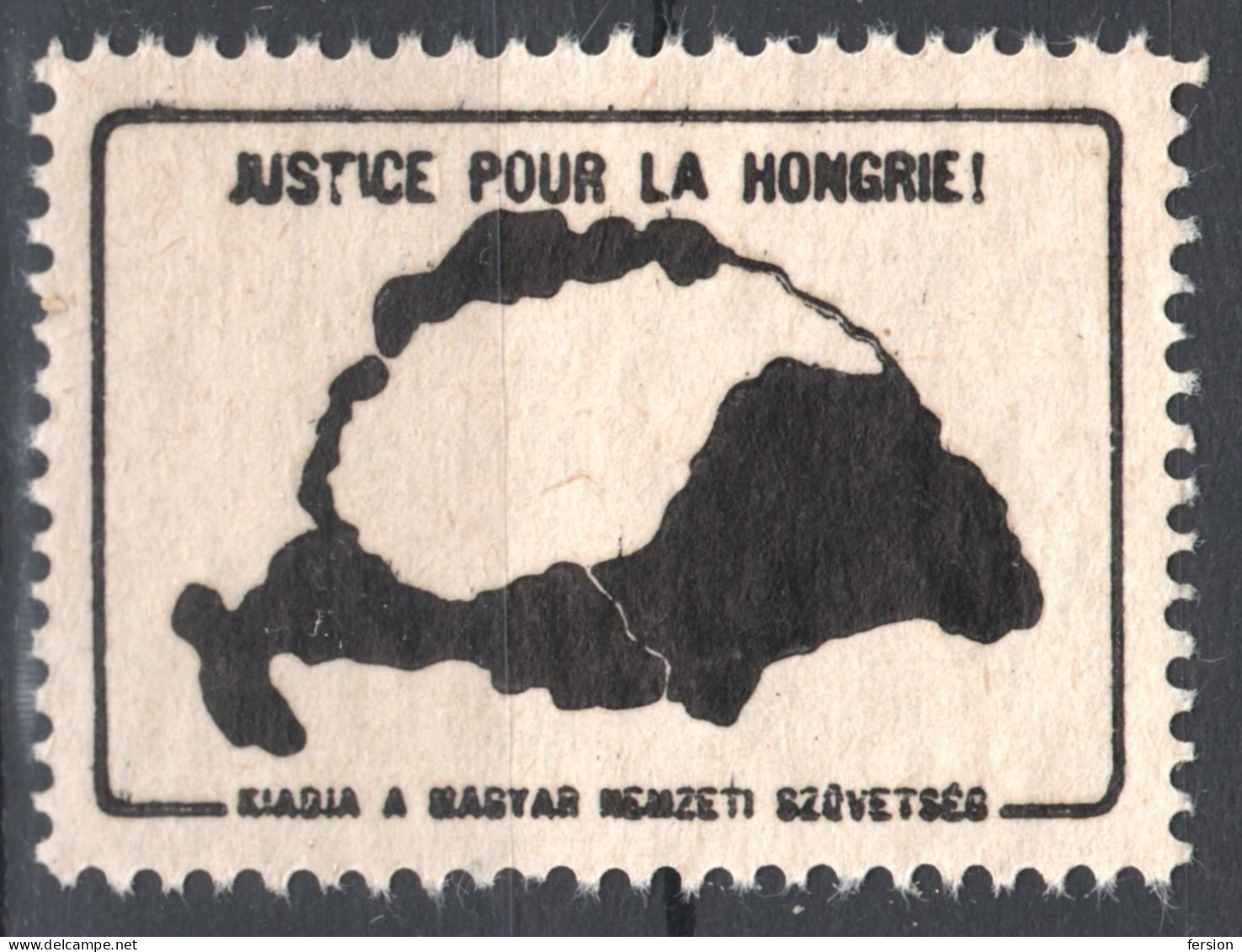 FRANCE WW1 Trianon Map Revisionism Hungary LABEL CINDERELLA VIGNETTE Occupation SHS Serbia Romania Transylvania Croatia - Used Stamps
