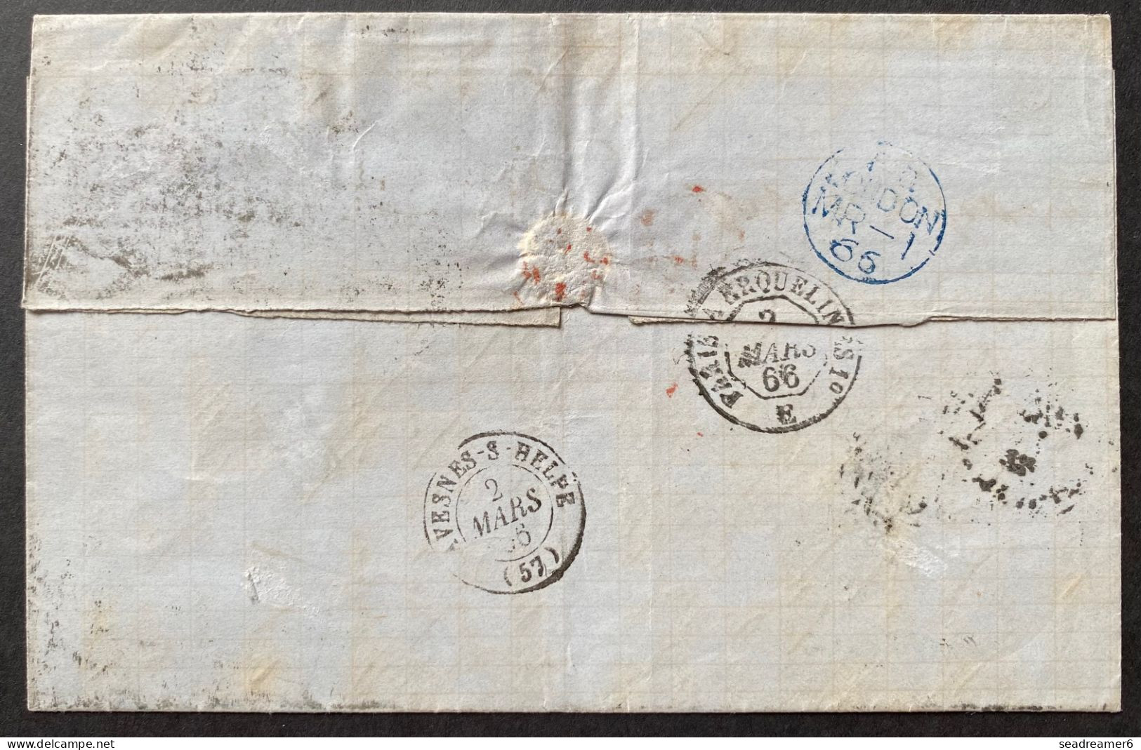 Grande Bretagne Lettre Jan 1873 N°26 1P X2 + N°32 PL7 Oblitérés GC 16 Pour La FRANCE à Avesnes TTB - Lettres & Documents