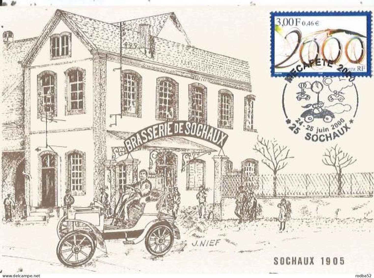 CPM - Sochaux - Brasserie - Illustration Signé J.Nief - Année 2000 - Sochaux