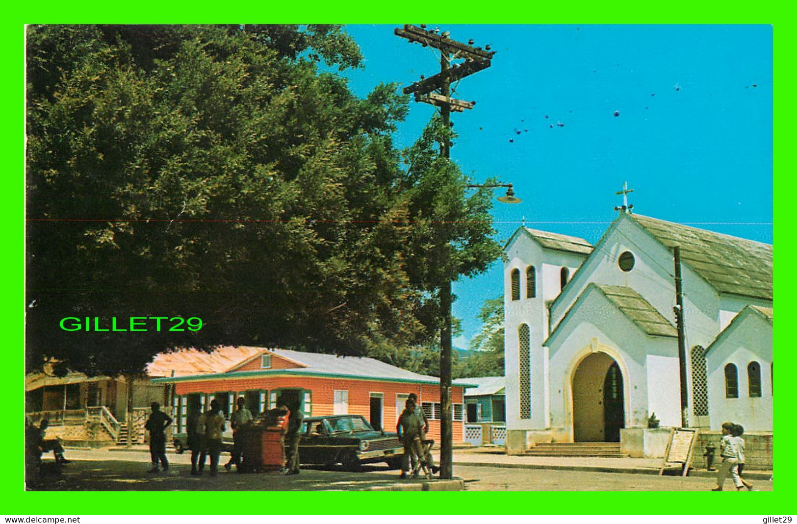 TAMBORIL, RÉPUBLIQUE DOMINICAINE - PARQUE E IGLESIA DE TAMBORIL - CHURCH & PARK OF TAMBORIL - WRITTEN - LIBRERIA TONY - - Dominican Republic