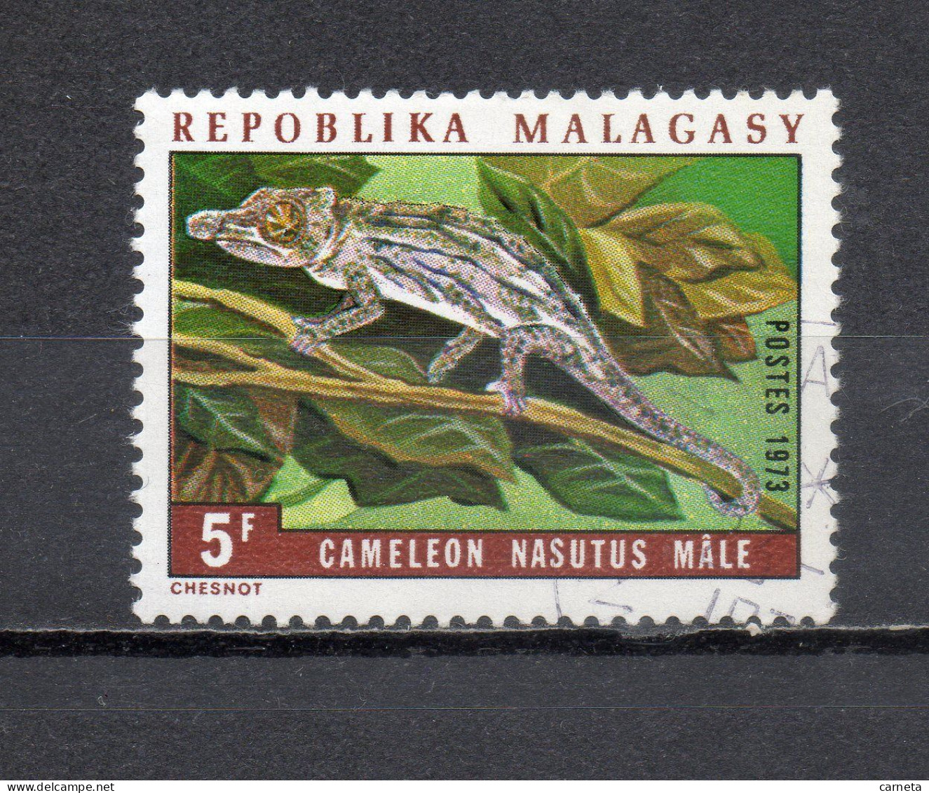 MADAGASCAR   N° 524   OBLITERE   COTE 0.15€     CAMELEON ANIMAUX - Madagascar (1960-...)