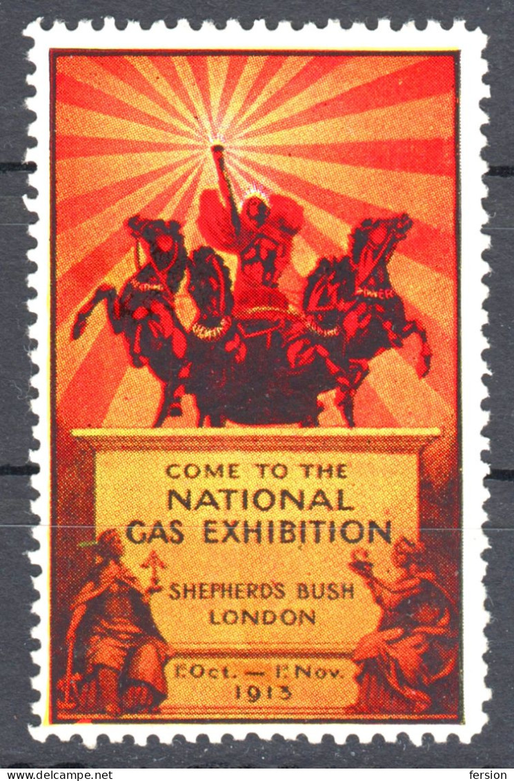 GAS Light Energy LONDON EXHIBITION Fair 1913 Great Britain LABEL CINDERELLA VIGNETTE Shepherd's Bush - Gaz