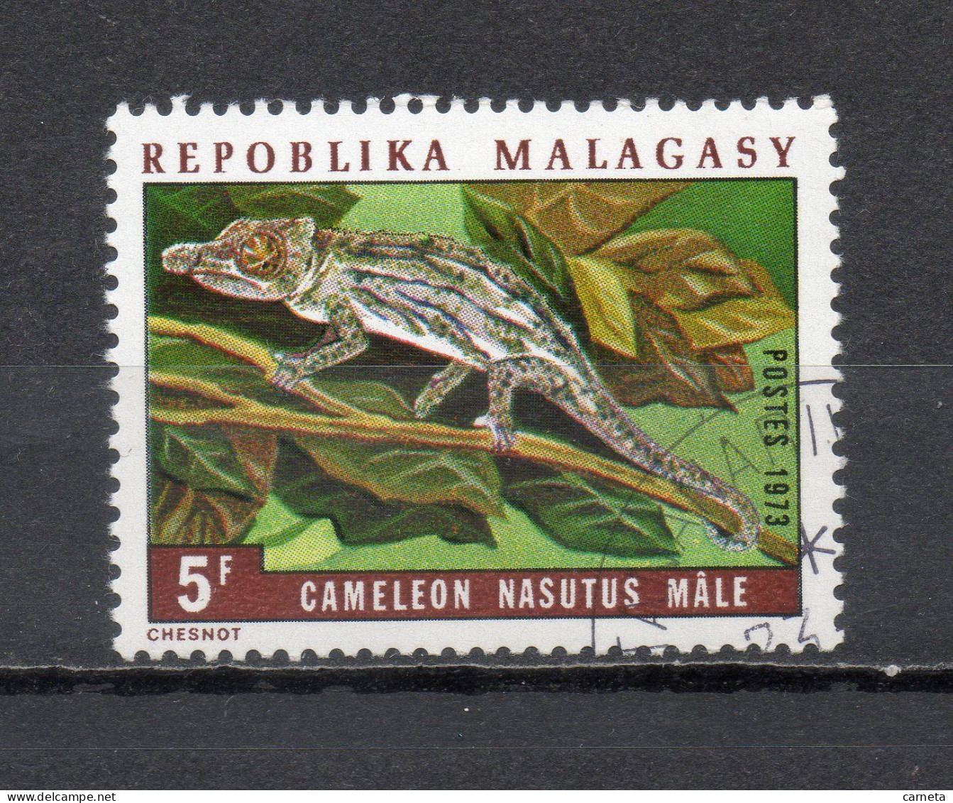 MADAGASCAR   N° 524   OBLITERE   COTE 0.15€     CAMELEON ANIMAUX - Madagascar (1960-...)